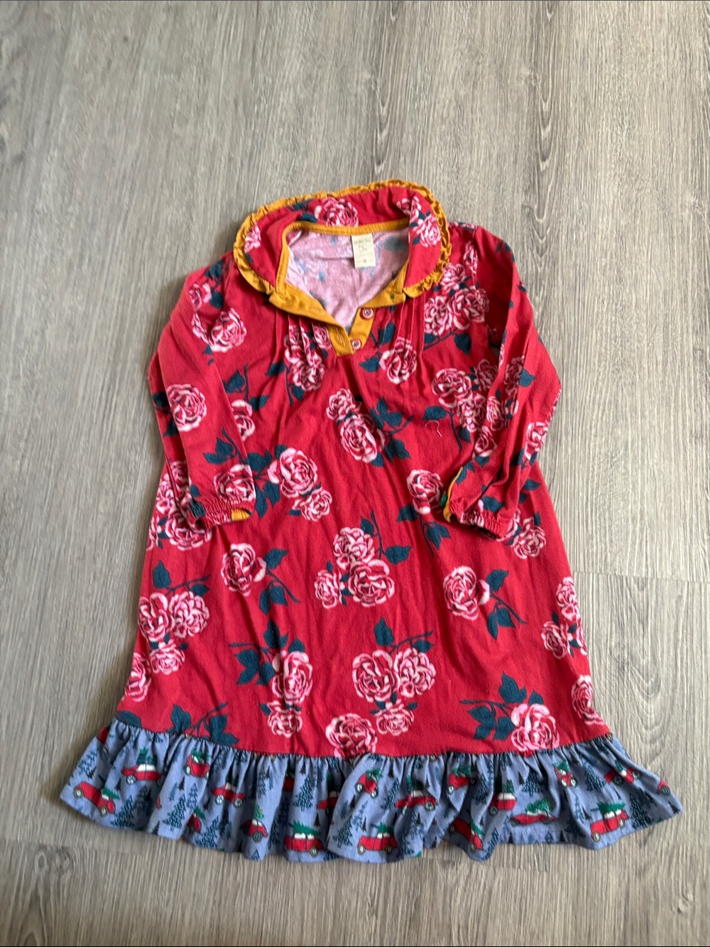 Matilda Jane Girls' Red Floral Nightgown Size 4